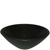 洗面ボウル 信楽焼 (和風 陶器製) 黒スパタ そり型 (手洗い鉢/洗面鉢/洗面ボール) 小サイズ26cm