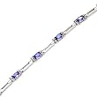 14K White Gold Tanzanite and Diamond Bracelet