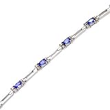 14K White Gold Tanzanite and Diamond Bracelet