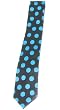 RETRO BLACK TIE WITH BLUE POLKA DOTS