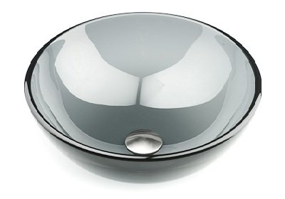 Inello Small Mini Smoke Tempered Glass Vessel Sink