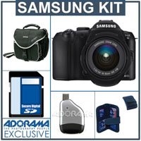 image Product Data  Samsung NX10 AF DSLR Digital Camera with 18-55mm Zoom Lens Kit, 4GB SD Memory Card, Slinger Camera Bag, USB 2.0 SD Card Reader, Memory Card Holder(4)