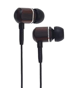 Symphonized MTRX Premium Genuine Wood In-ear Noise-isolating Headphones with Mic and Nylon Cable (Black)