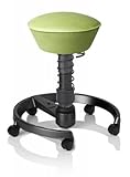 SWOPPER CLASSIC 3D-Aktiv-Bürostuhl Hocker Sitzpolster Normal, Farbe pistacchio, Fussring mit Rollen nach DIN EN 12529, Feder MEDIUM, Basis Anthrazit, Federfarbe wie Basis (SWOP22R)