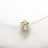 18ct Gold Rub Over Heart Shaped Pendant on 16 Fine Wire By Jakob Strauss