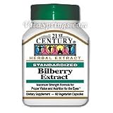 Bilberry Extract 60 Vegetarian Capsules, 21st Century