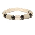 Magnetite Bracelet 10 Stretch Clear Quartz Black Magnet Stone Beaded Gemstone Crystal