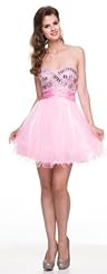 Satin/Tulle Beaded Lace-Up Prom Dress 