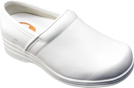 Genuine Grip Footwear Men's Slip-Resistant Mule Slip-on Shoes,White Leather,9.5 M US
