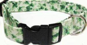 St Patrick's Day Shamrocks & Ferns Dog Collar Sizes: S to XL