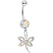 Aurora Gem Sunlit Dragonfly Belly Ring