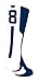 TCK Player Id Navy/White Custom Number Crew Sock