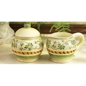 AMALFI GREEN SUGAR CREAMER - SUGAR AND CREAMER SET, AMALFI GREEN COLLECTION by Jaf Gifts