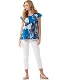 Calvin Klein Jeans Printed Flutter-Sleeve Top & Skinny Cropped White Jeans