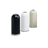 Safco(R) Dome-Top Receptacle With Open Lid, 15 Gallons, Black