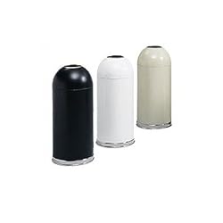 Safco(R) Dome-Top Receptacle With Open Lid, 15 Gallons, White