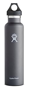 Hydro Flask 24 oz Vacuum Insulated Stainless Steel Water Bottle, Standard Mouth w/Loop Cap, Graphite