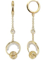 14k Yellow Gold, Chandelier Drop Dangling Earring Lab Created Gems