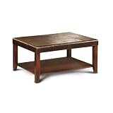 Bobkona Faux Leather Matching Coffee Table in Dark Chocolate Color