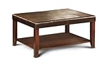 Bobkona Faux Leather Matching Coffee Table in Dark Chocolate Color, width 40in