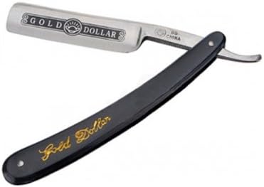 Old Fashion Safety Stainless Steel Straight Edge Razor Titanium With Solid Thick Plastic Handle