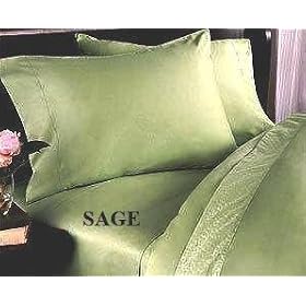 Egyptian Cotton 1200 Thread Count Solid Sateen 3 Pc Duvet Cover Set Sage - Full.