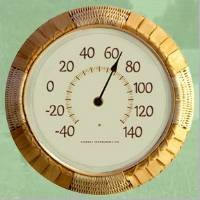 Chaney 00918 14 Natural Rattan Wall Thermometer by Chaney Instrument Company
