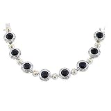 Designer Inspired Onyx Two-Tone Bali Circle Bracelet