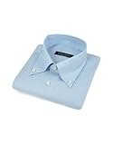Forzieri Solid Sky Blue Button Down Linen Dress Shirt