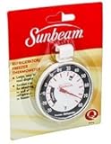 Sunbeam Refrigerator Freezer Thermometer -30&deg; to 80&deg; F Display Sit or Hang
