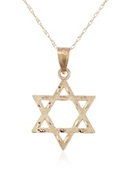 Duragold 14k Yellow Gold Jewish Star Pendant Necklace, 18.95
