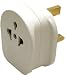 Universal Worldwide CONTINENTAL SOCKETS Mains Tourist / Visitor Travel Plug / Adaptor / Adapter / Convertor / Converter 2-Pin / 3-Pin from Europe, European, North America, North South America, US, USA, EU, Europe, UK, Great Britain, Japan, Caribbean, China, Luxembourg, France, Asia, Australia, India, Africa, Russia, Bahrain, Bangladesh, Belize, Botswana, Brunei, Cameroon, Channel Islands, China, Cyprus, Dominica, El Salvador, Fiji, Gambia, Ghana, Gibraltar, Grenada, Guatemala, Guyana, Hong Kong, Iraq, Ireland, Isle of Man, Jordan, Kenya, Kuwait, Lebanon, Macau, Malawi, Malaysia, Maldives, Malta, Mauritius, Myanmar, Nigeria, New Zealand, Oman, Qatar, St. Kitts-Nevis, St. Lucia, St. Vincent, Saudi Arabia, Seychelles, Sierra Leone, Singapore, Switzerland Swiss, Tanzania, Uganda, United Arab Emirates, Vietnam, Yemen, Zambia, Zimbabwe to UK England United Kingdom 3-Pin Plug / Adaptor / Adapter / Convertor / Converter (White)