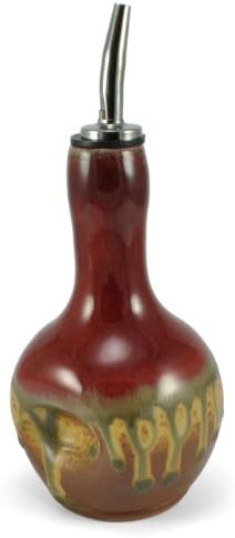 Ray Pottery Handmade Oil Cruet, Red