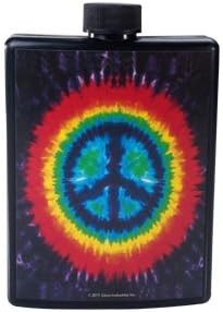 Tye Dye Peace Flask with Funnel - 5oz.