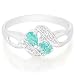 18K White Gold 0.241ct Tourmaline & Diamond Ring - Size N