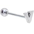 V Initial Steel Barbell Tongue Ring