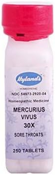 New - Hyland's Mercurius Vivus 30x - 250 Tablets