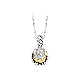 14K Yellow Gold and Sterling Silver 0.07 ct. Diamond Pendant with Chain