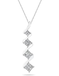 2/5 (0.37-0.45) Cts Diamond Pendant in 14K White Gold