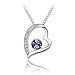 Mothers Day Gifts Glittering Swarovski Crystal Heart Necklace - Heartbeat Collection - Lilac Bloom