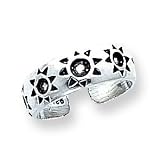 Sterling Silver Antiqued Sun Toe Ring