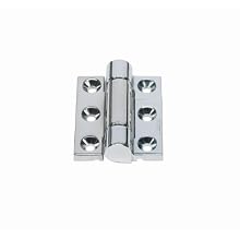 Friction Hinge with Hole, Zinc Alloy, Chrome, 2-9/16" Leaf Height, 1-31/32" Open Width, 26.0 lbs/in Torque per piece (Pack of 1)