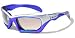 Virage V25 Padded Motorcycle Sunglasses UV400 Rated PC Unbreakable (Silver & Ice Blue)