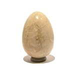 Moonstone Egg 02 Peach Crystal Healing Lunar Sheen Stone Natural Gem w/ Jade Ring 2.5