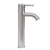 FREUER Acqua Collection: Vessel Bathroom Sink Faucet, Brushed Nickel