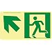 NMC 50F-1SN-UL 7550 Glo Brite Nyc Directional Flex Glow Sign with Up Left Graphic, 8" Length x 4-1/2" Height, Green on Pale goldenrod