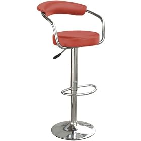 Red & Chrome Swivel Bar Kitchen Breakfast Stools Chair 060