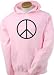 Peace Sign Symbol Hoody Sweatshirt - Pink, Medium