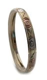 18K Gold Layered Aztec Tri-Gold Girls Bangle Bracelet (Size 3)
