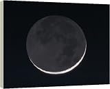 Box Canvas Print of 1 day old moon with earthshine from Science Photo Library